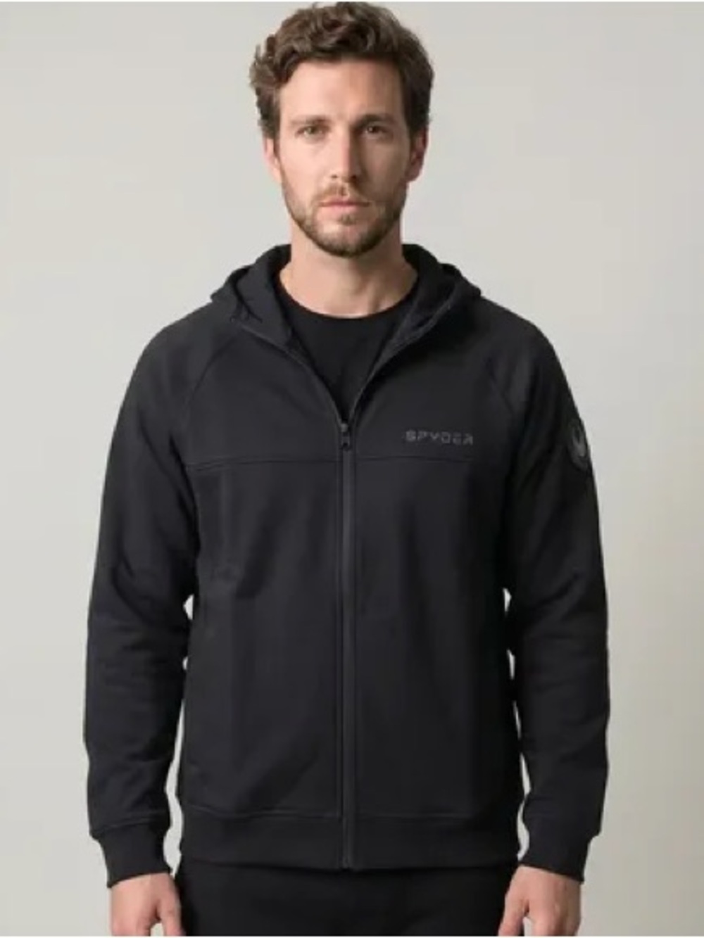 Spyder Black Full-Zip fleece Hoodie Jacket men’s size XXL